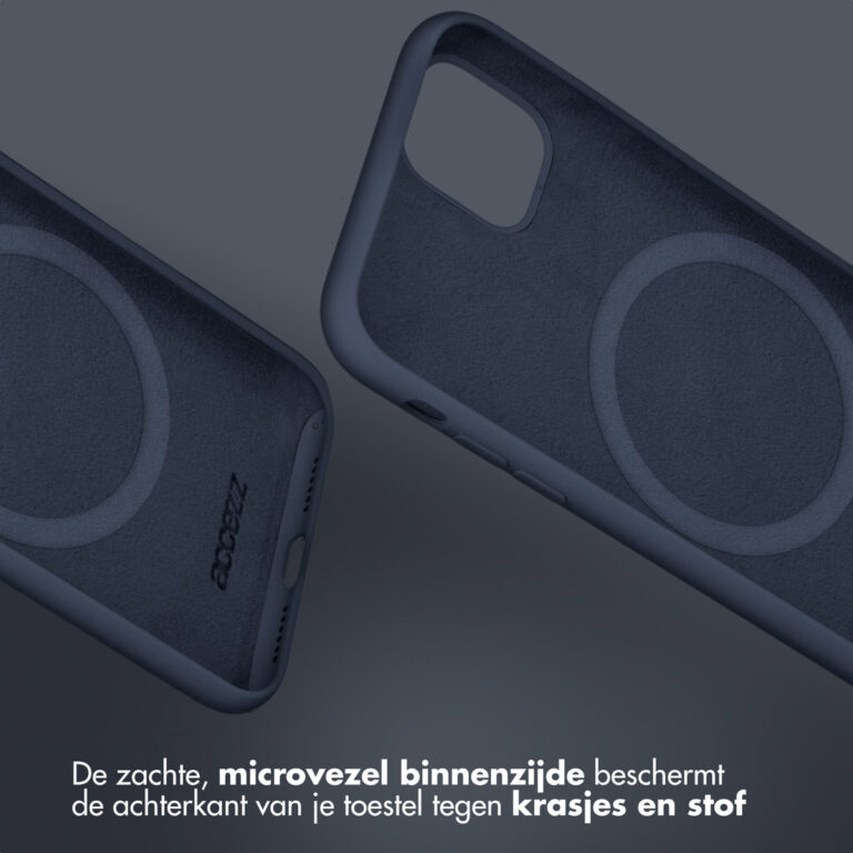Accezz Liquid Silicone Backcover met MagSafe Apple iPhone 16e - Donkerblauw - Afbeelding 4
