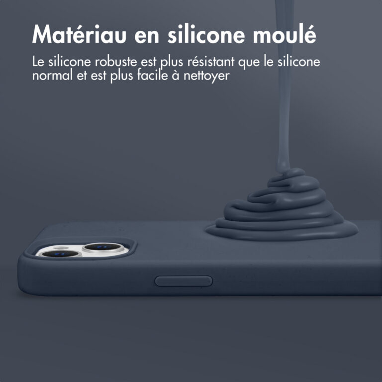 Accezz Liquid Silicone Backcover met MagSafe Apple iPhone 16e - Donkerblauw - Afbeelding 8