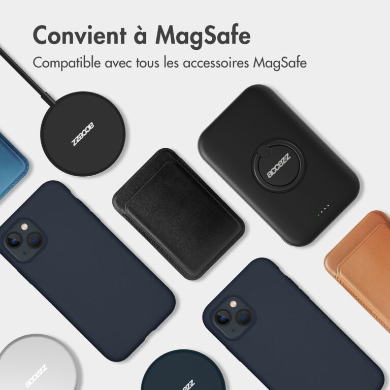 Accezz Liquid Silicone Backcover met MagSafe Apple iPhone 16e - Donkerblauw - Afbeelding 7