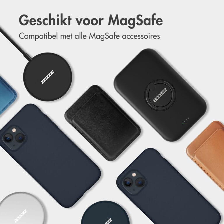 Accezz Liquid Silicone Backcover met MagSafe Apple iPhone 12 (Pro) - Donkerblauw - Afbeelding 10