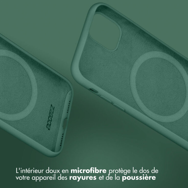 Accezz Liquid Silicone Backcover met MagSafe Apple iPhone 16e - Donkergroen - Afbeelding 10