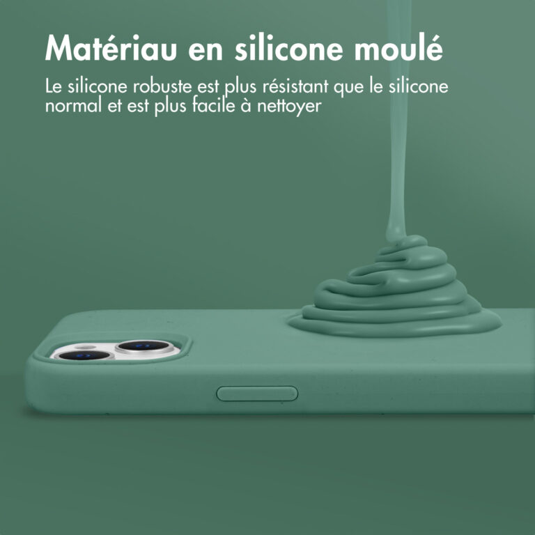 Accezz Liquid Silicone Backcover met MagSafe Apple iPhone 16e - Donkergroen - Afbeelding 8
