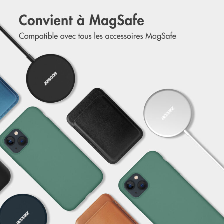 Accezz Liquid Silicone Backcover met MagSafe Apple iPhone 16e - Donkergroen - Afbeelding 7