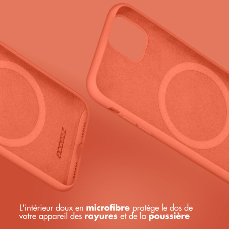 Accezz Liquid Silicone Backcover met Magsafe Apple iPhone 14 Pro Max - Nectarine - Afbeelding 10