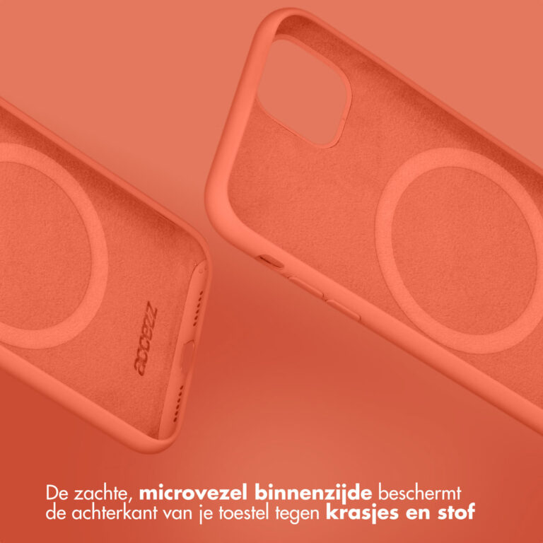Accezz Liquid Silicone Backcover met Magsafe Apple iPhone 14 Pro Max - Nectarine - Afbeelding 7