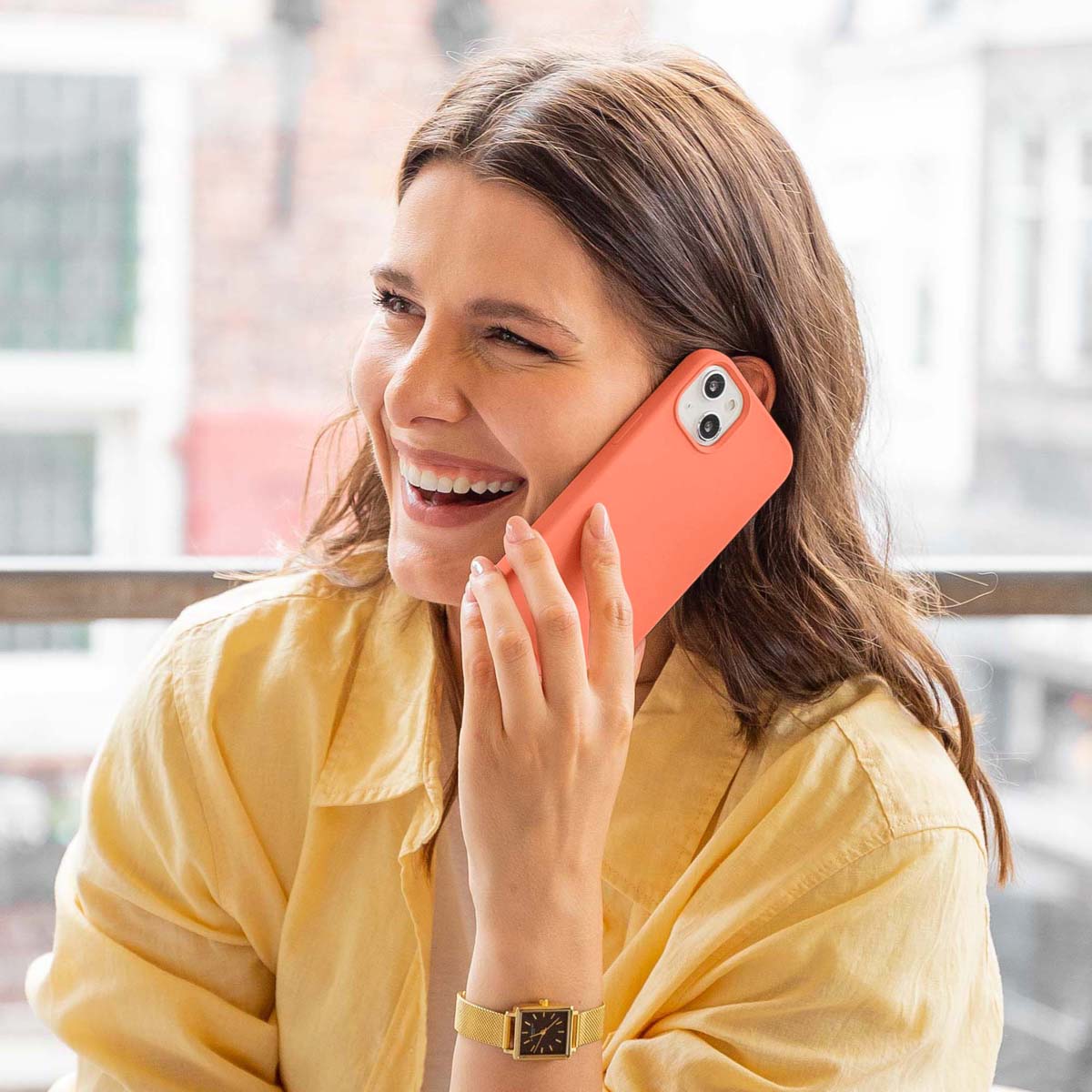 Accezz Liquid Silicone Backcover met MagSafe Apple iPhone 14 Pro - Nectarine - Afbeelding 8