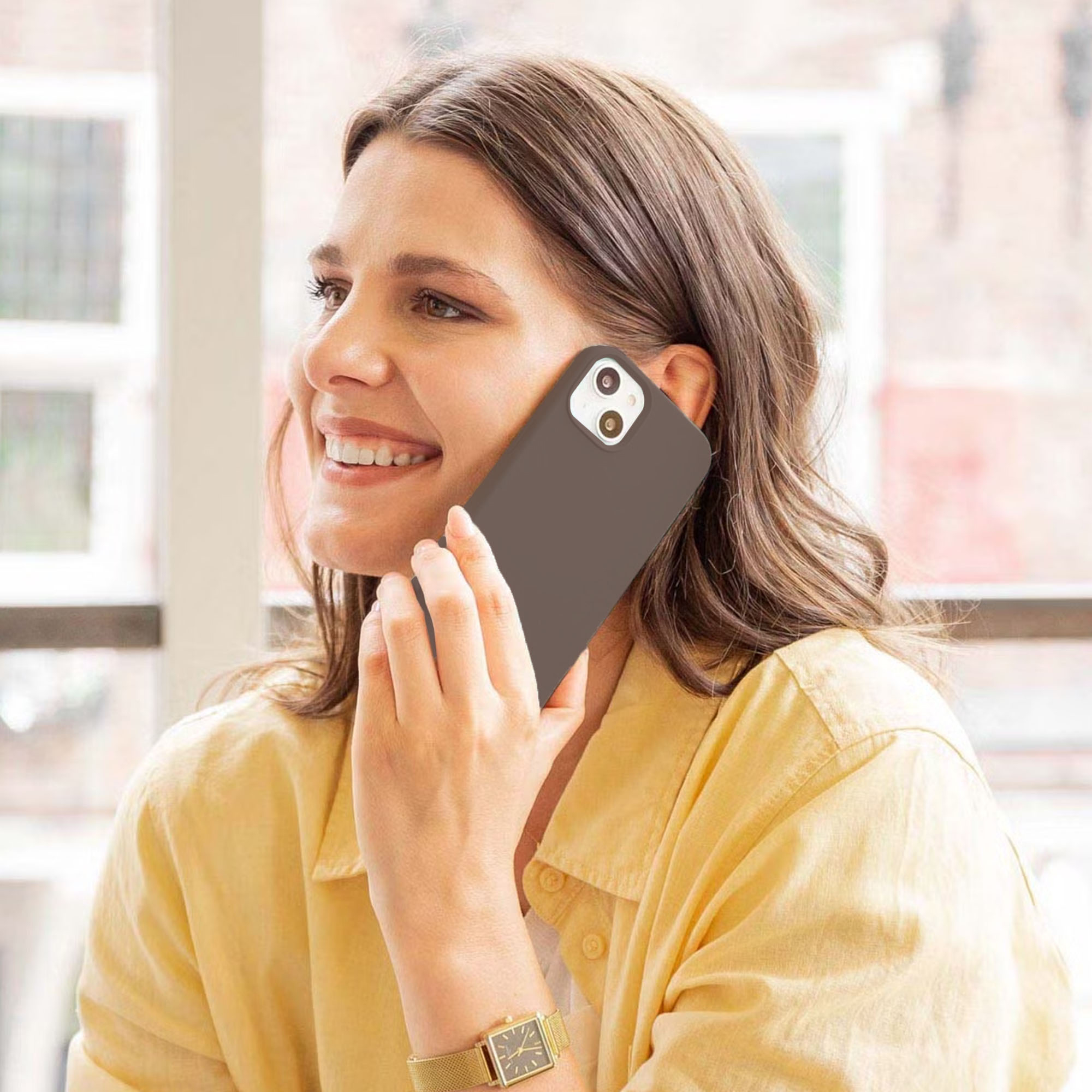 Accezz Liquid Silicone Backcover met MagSafe Apple iPhone 15 Pro - New Tea Brown - Afbeelding 10