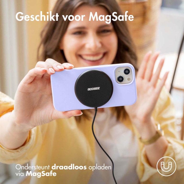 Accezz Liquid Silicone Backcover met MagSafe Apple iPhone 16 Pro Max - Paars - Afbeelding 5