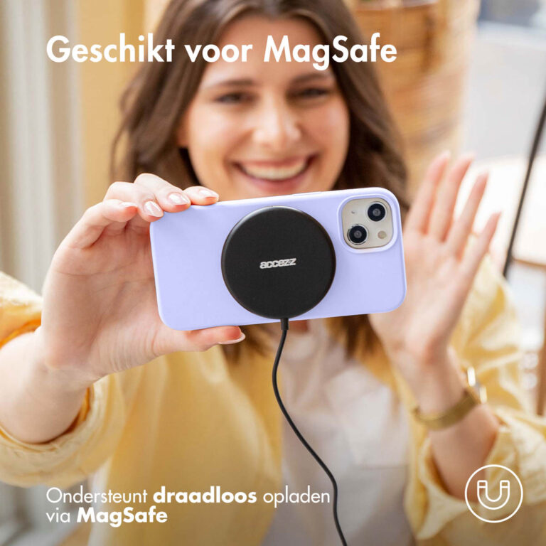Accezz Liquid Silicone Backcover met MagSafe Apple iPhone 16e - Paars - Afbeelding 5