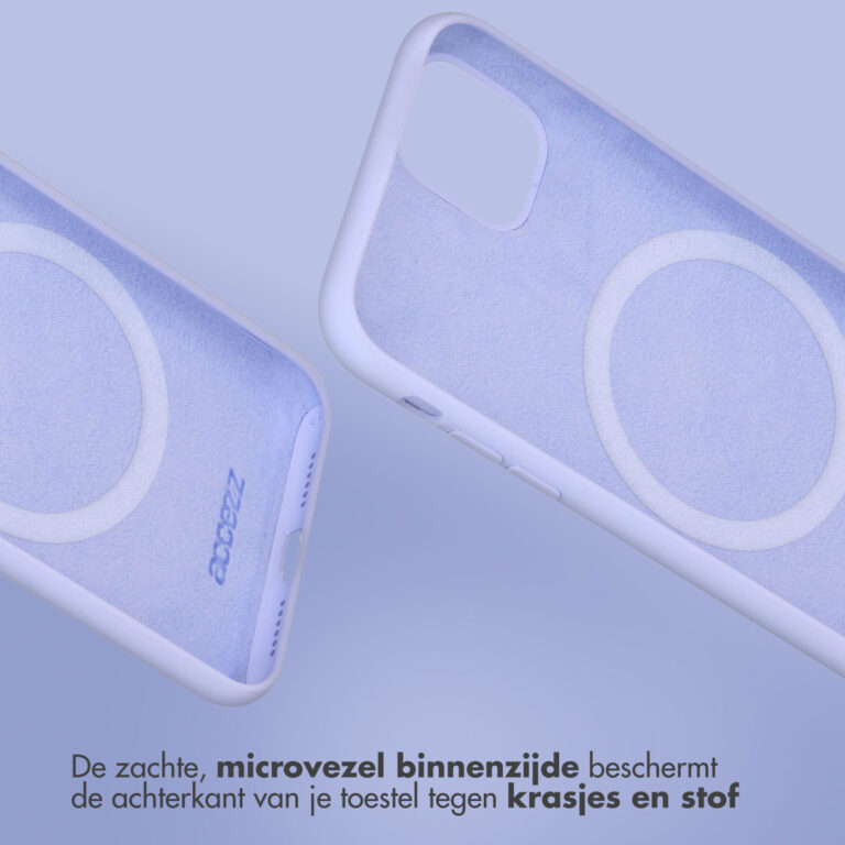 Accezz Liquid Silicone Backcover met MagSafe Apple iPhone 16e - Paars - Afbeelding 7