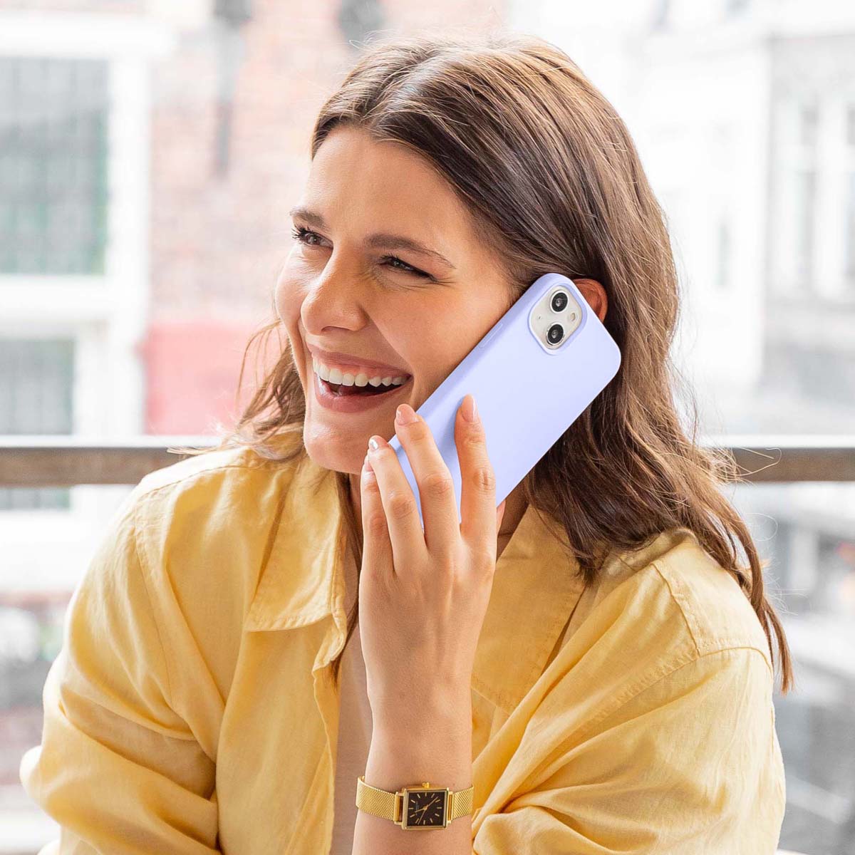 Accezz Liquid Silicone Backcover met MagSafe Apple iPhone 15 - Paars - Afbeelding 4