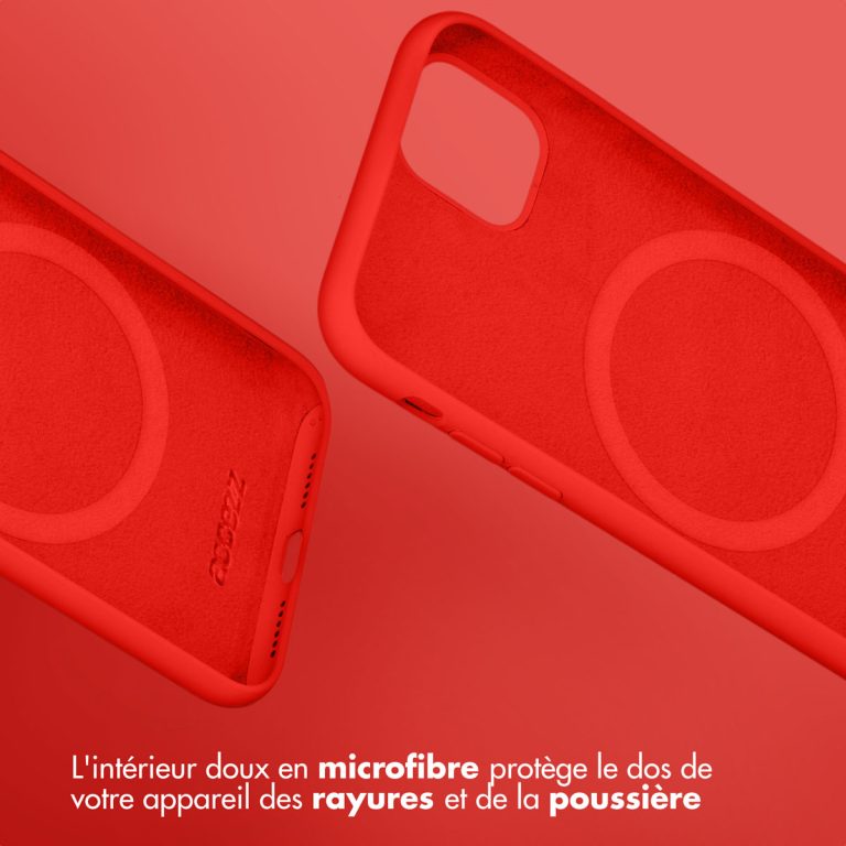 Accezz Liquid Silicone Backcover met MagSafe iPhone 15 Plus - Rood - Afbeelding 9