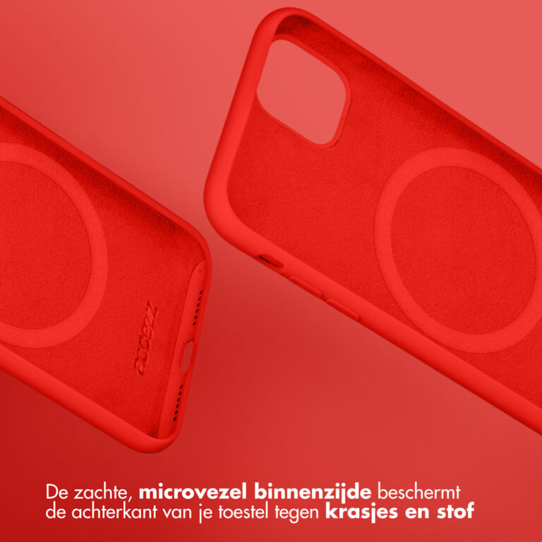Accezz Liquid Silicone Backcover met MagSafe Apple iPhone 15 Pro Max - Rood - Afbeelding 4