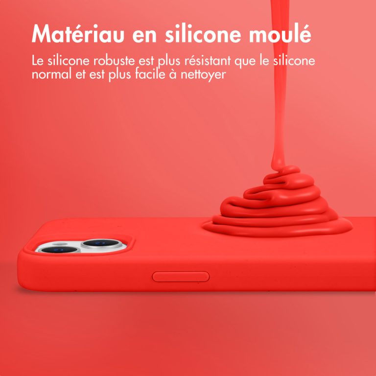 Accezz Liquid Silicone Backcover met MagSafe iPhone 15 Plus - Rood - Afbeelding 7
