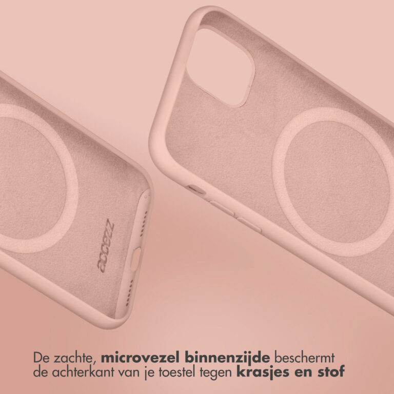 Accezz Liquid Silicone Backcover met MagSafe Apple iPhone 16e - Roze - Afbeelding 4