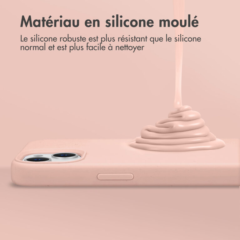 Accezz Liquid Silicone Backcover met MagSafe Apple iPhone 16e - Roze - Afbeelding 8