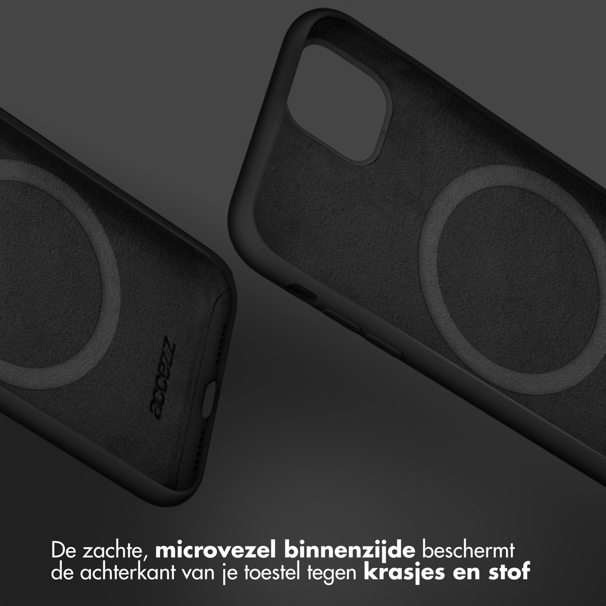 Accezz Liquid Silicone Backcover met MagSafe Apple iPhone 15 - Zwart - Afbeelding 4